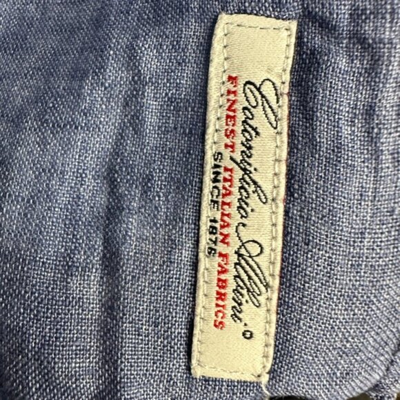 Profuomo Men’s Slim Fit Linen Shirt - Sky BlueSize: 41 (16)EUC - Picture 4 of 5